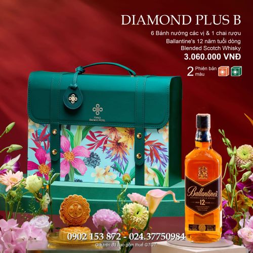 Bánh trung thu Daewoo Hộp 6 Bánh và Rượu Ballantine’s 12