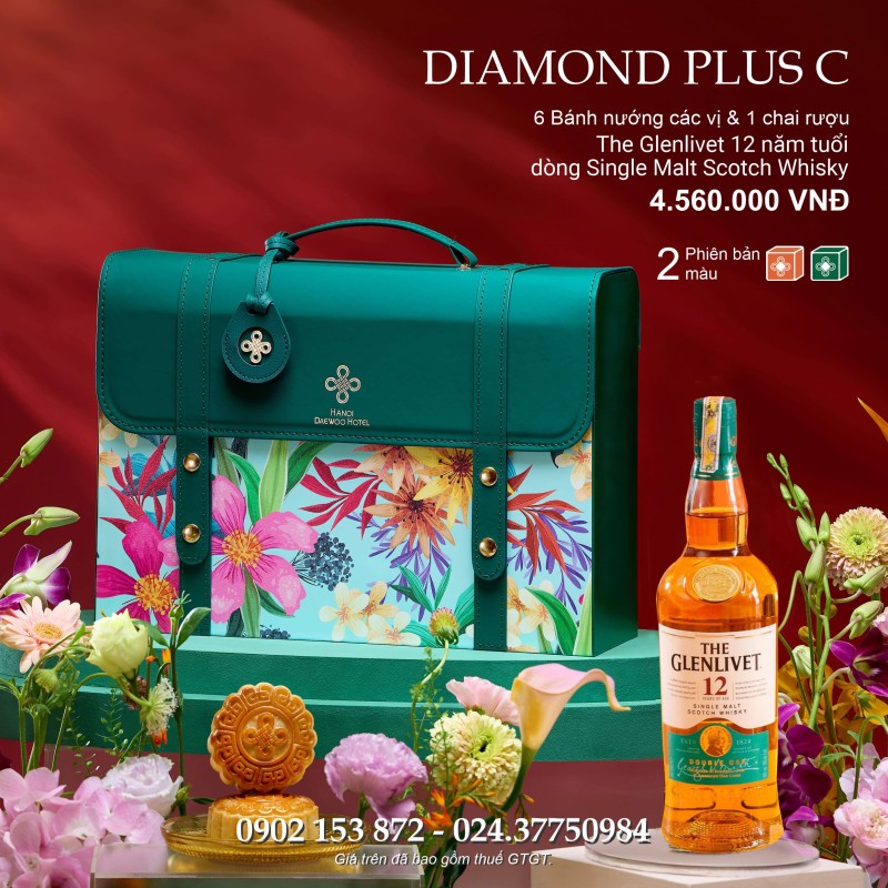 Bánh trung thu Daewoo Hộp 6 Bánh và Rượu The Glenlivet 12 