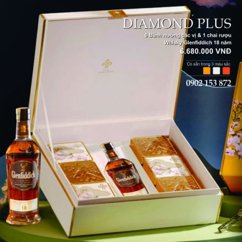 Bánh trung thu Daewoo Hộp 6 Bánh và Rượu Glenfiddich 18 